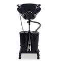 Portable Shampoo Bowl with Electric Pump and 2 Water Tanks, Height and Angle Adjustable Black C3117
