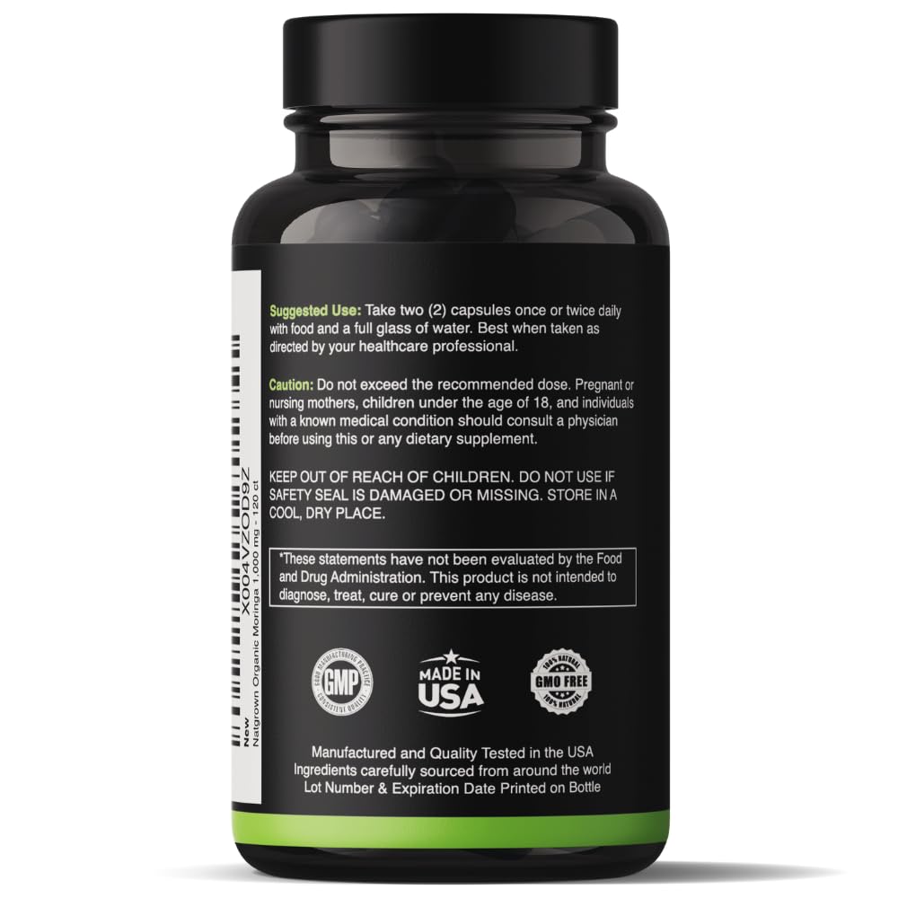 Organic Moringa 1000 mg 120 Ct Capsules F266