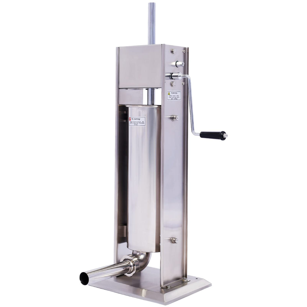 Stainless Steel 15 lb Dual-Speed Sausage Stuffer with 4 Nozzles H3542