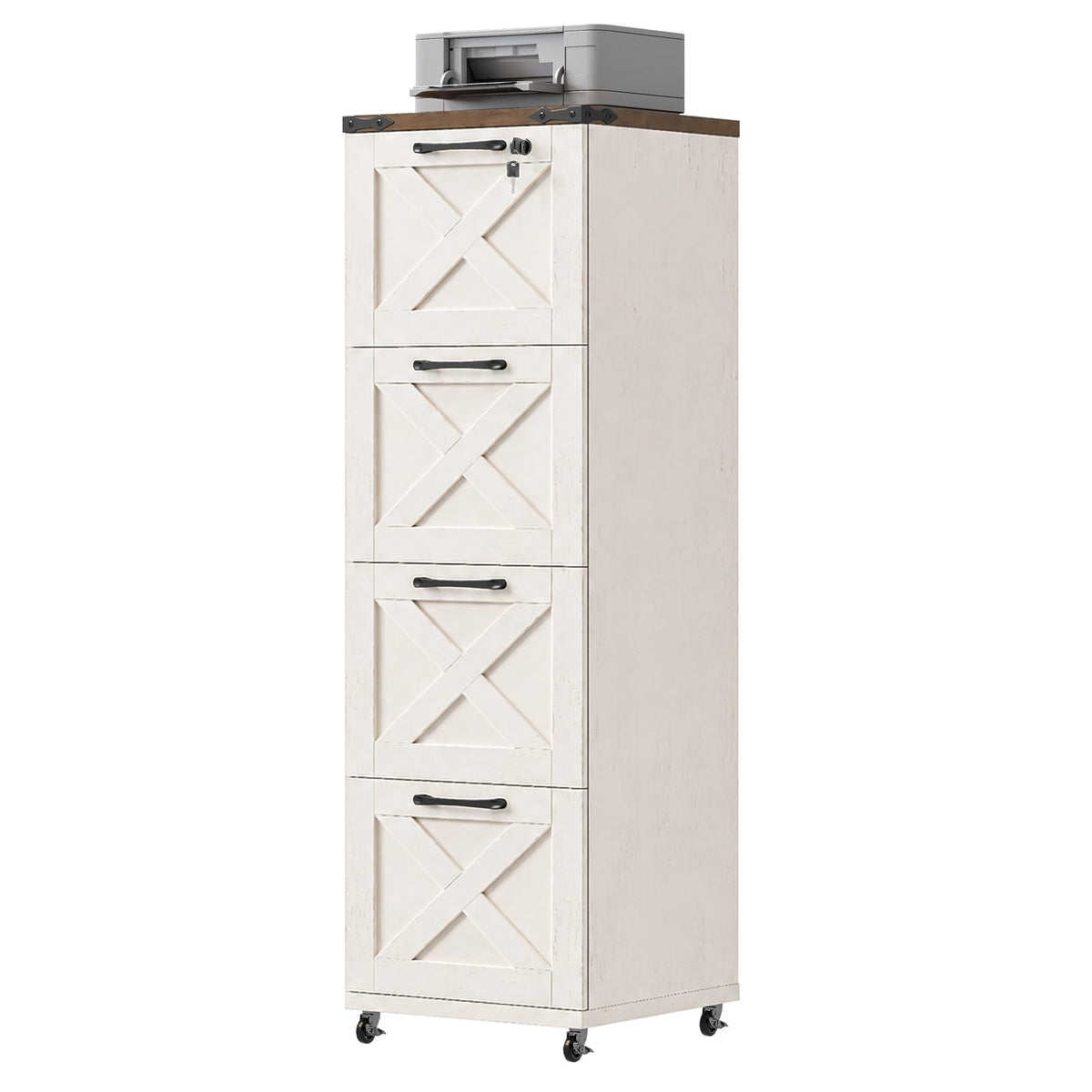 White 4 Drawer Filing Cabinet P487