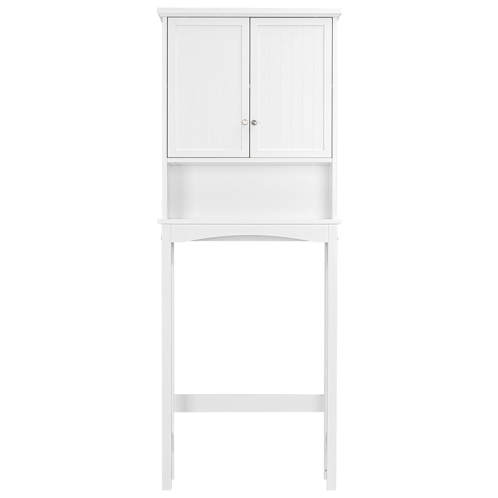 Over the Toilet Storage Cabinet with Doors, Adjustable Shelf, White O12204