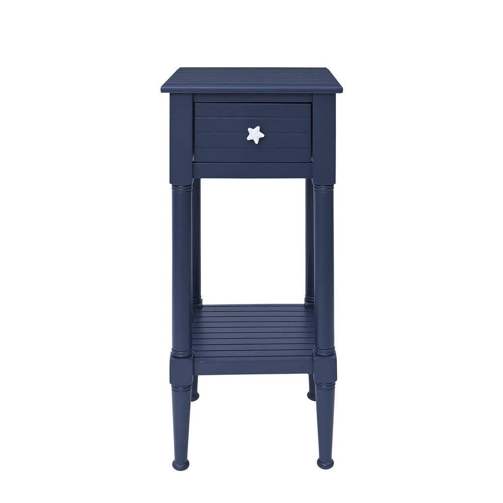 Navy Small Accent Table with Storage X949