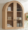 Arched Wall Mount Bathroom Cabinet with Glass Doors W6477