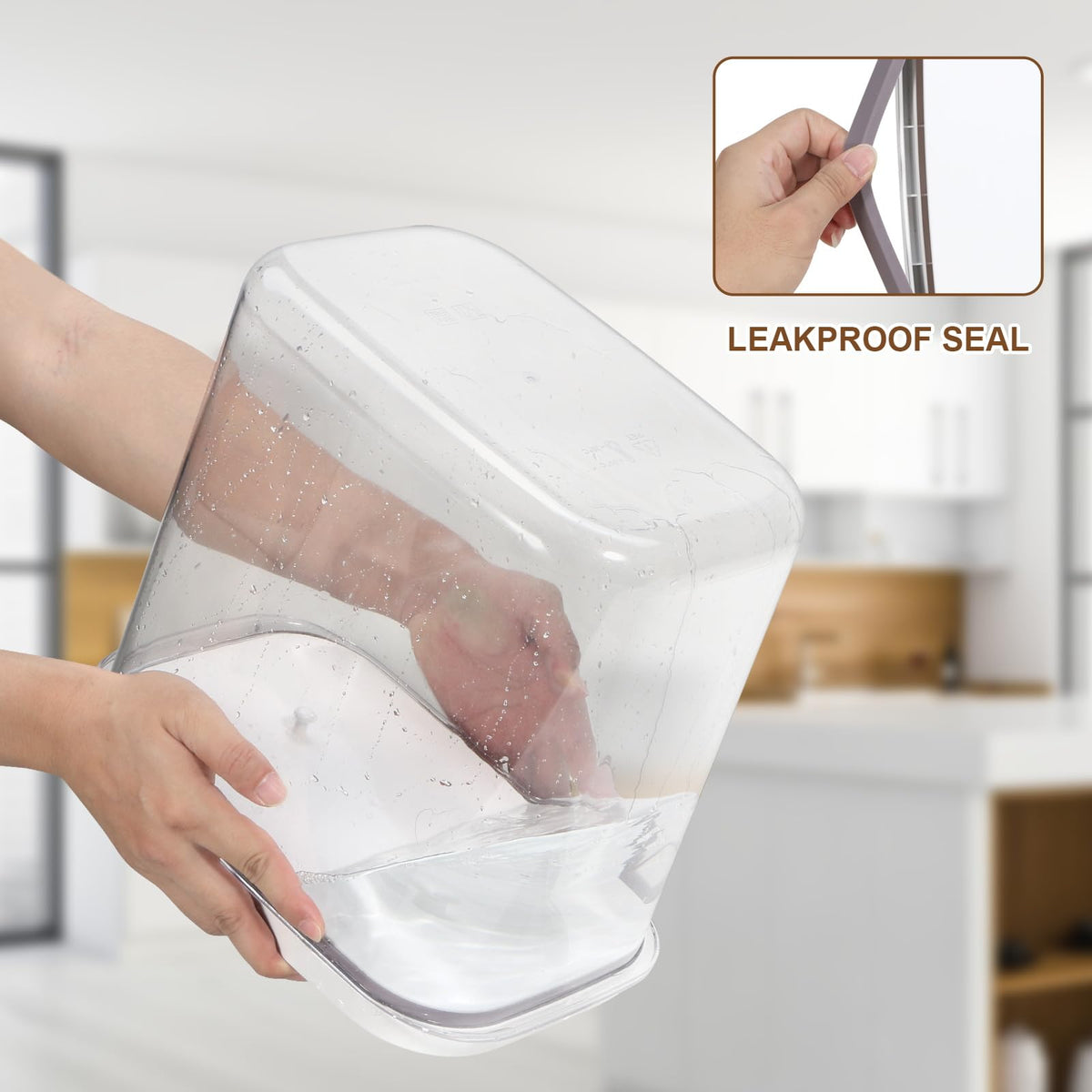 Dog Cat Food Storage Container with Handles, Stackable Pop Up Lids A158