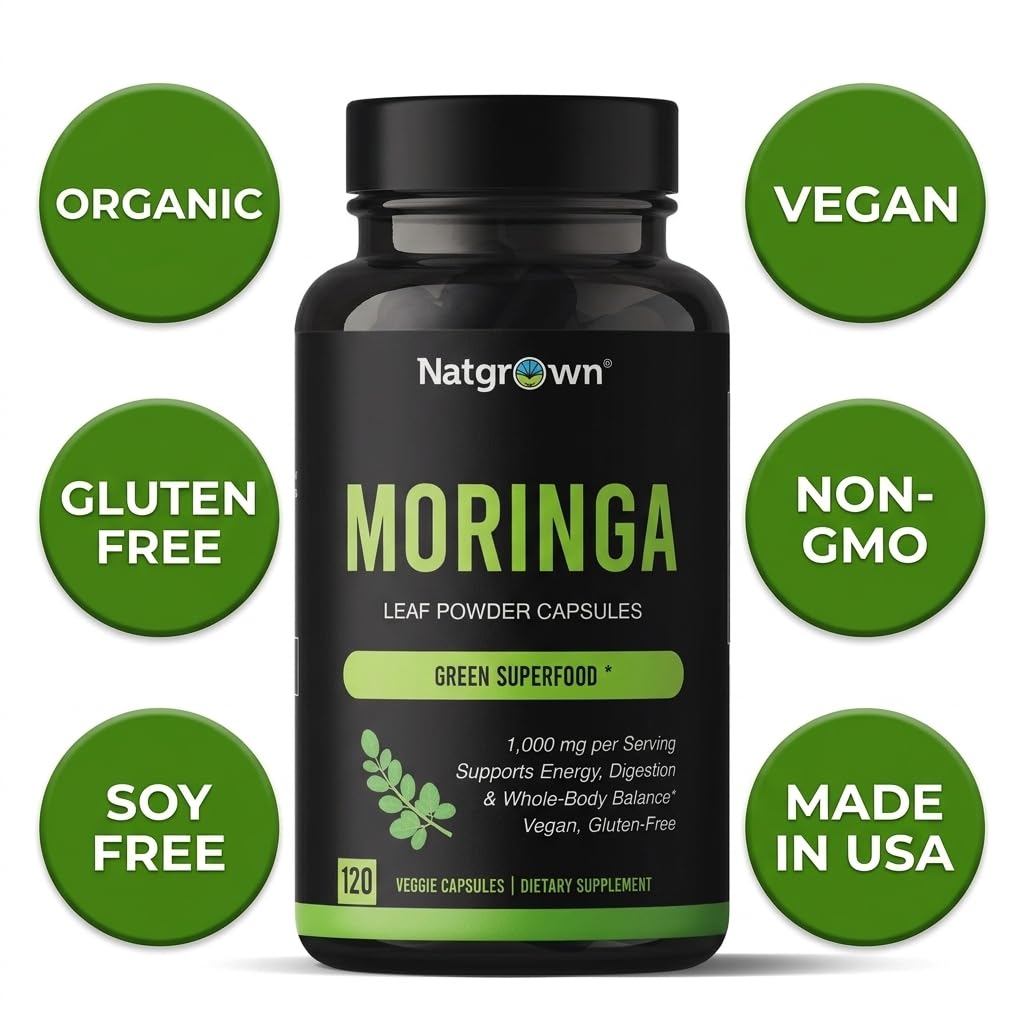 Organic Moringa 1000 mg 120 Ct Capsules F266