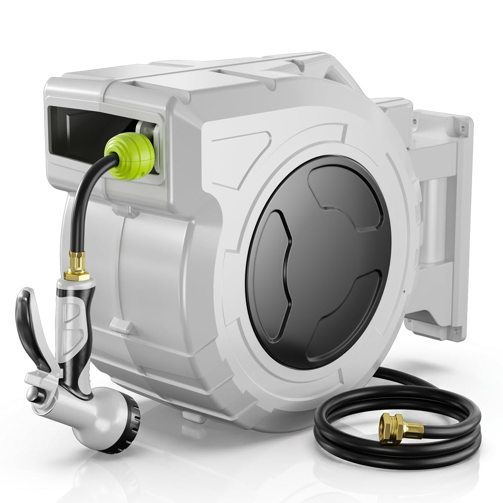 1/2 Inch x 100ft Wall Mounted Retractable Garden Hose Reel I419