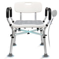 Adjustable Shower Chair with Arms & Back, 550 lb, Gray Q605