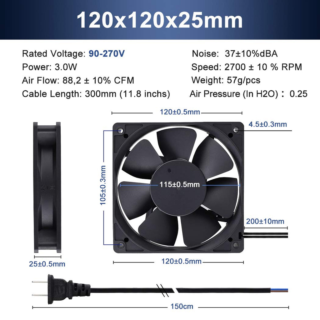 80mm 120mm AC Cooling Fan 2 Pack Q443