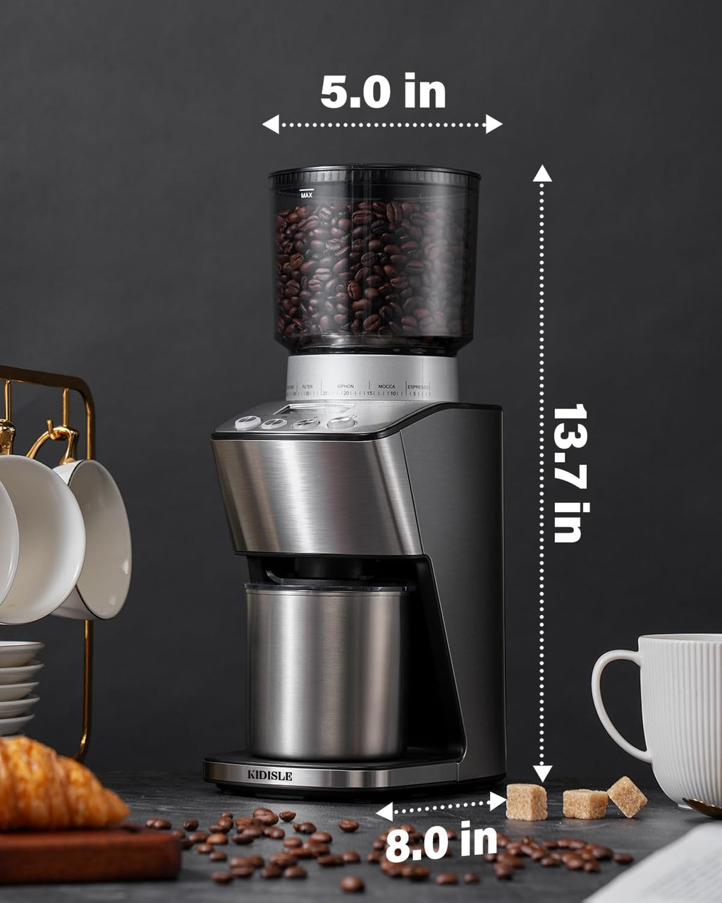 Electric Conical Burr Coffee Grinder with 51 Grind Settings J906757