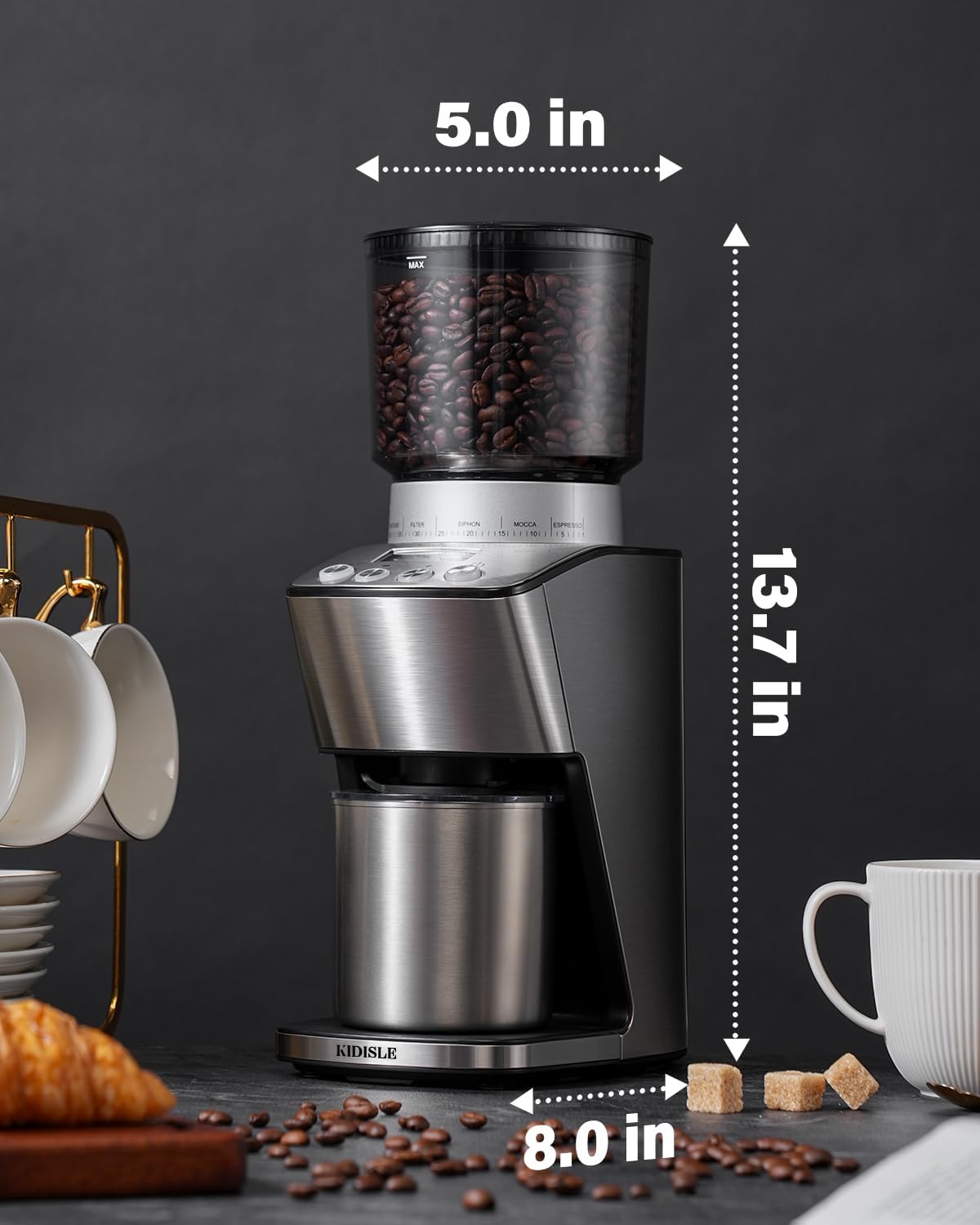 Electric Conical Burr Coffee Grinder with 51 Grind Settings J906757