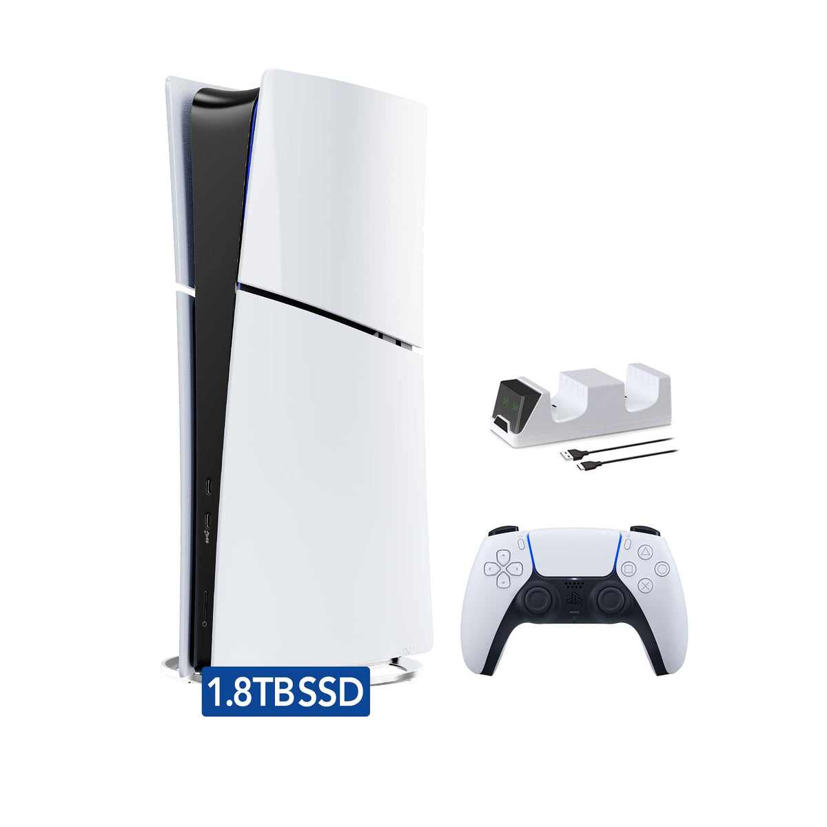 White 1.8TB Digital Edition Gaming Console with Controller X3091