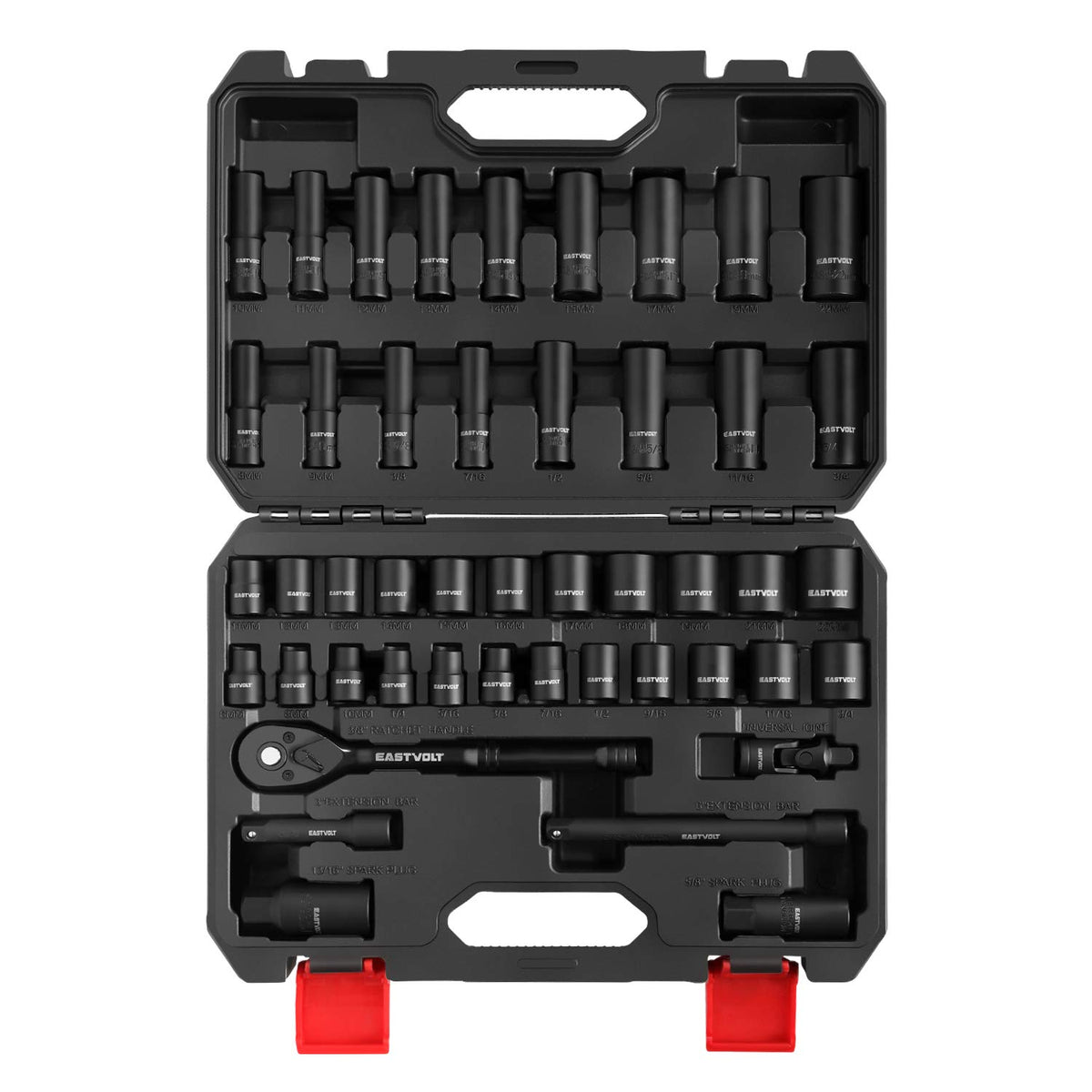 46 Pieces Drive Socket Ratchet Wrench Set with Storage Case P941999
