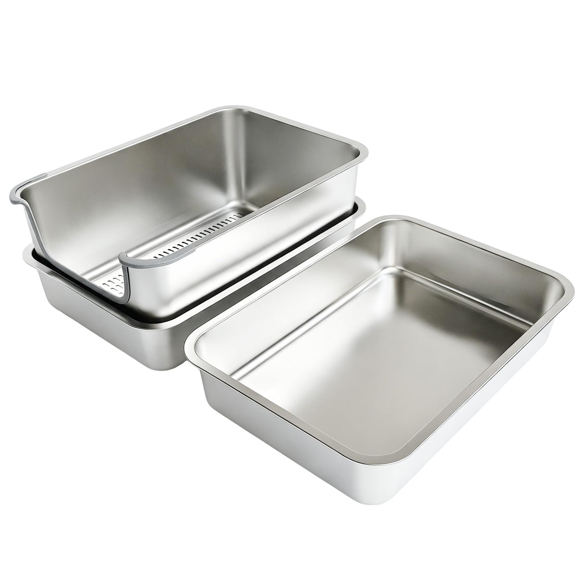Stainless Steel Sifting Cat Litter Box T5509