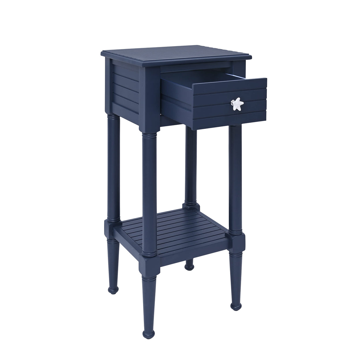 Navy Small Accent Table with Storage X949