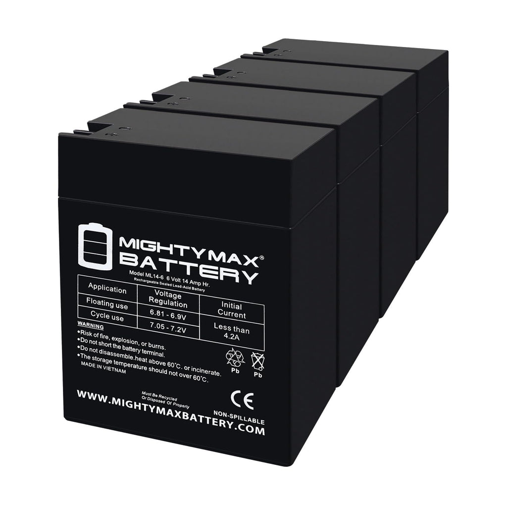 6V 14Ah AGM Replacement Battery 4 Pack R92899