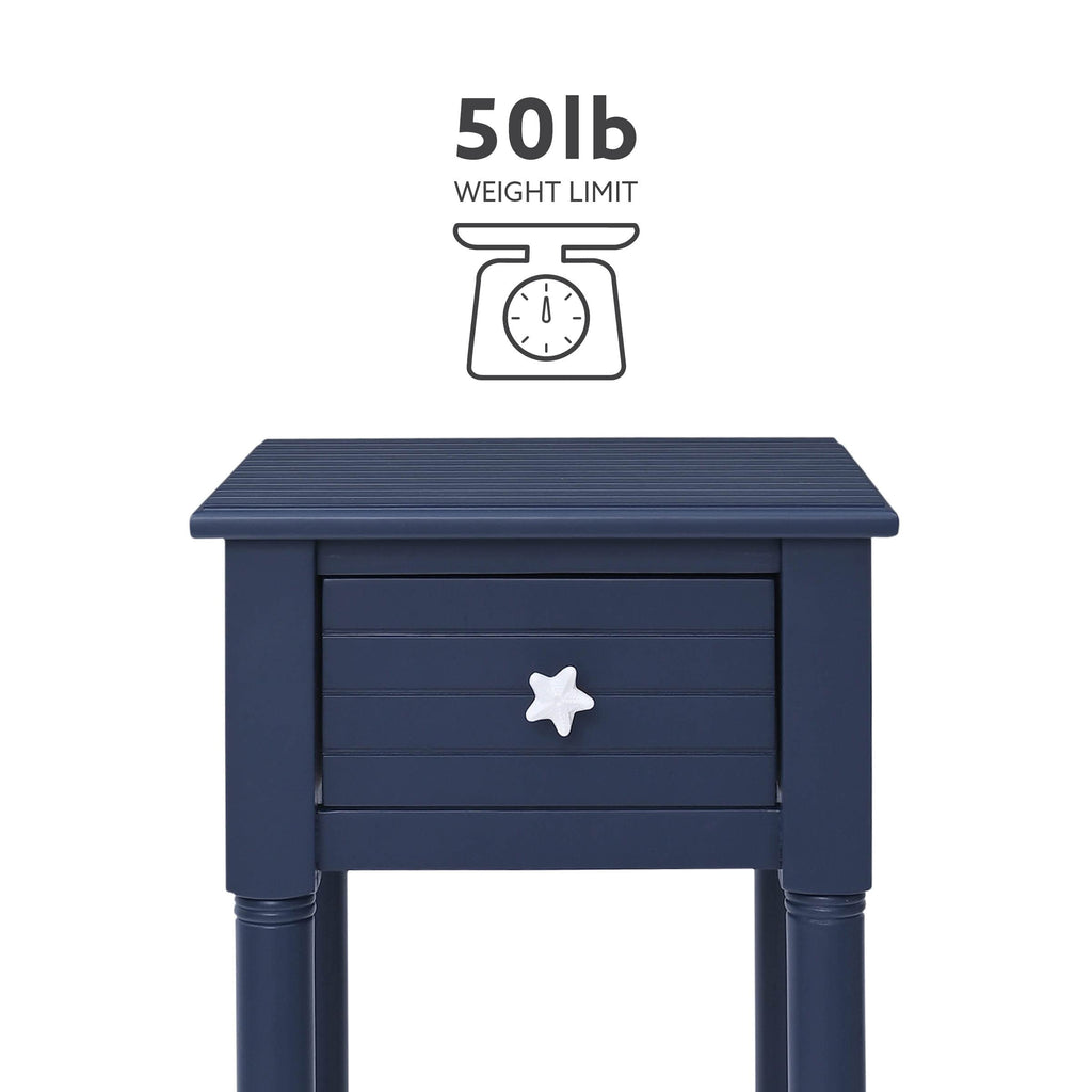 Navy Small Accent Table with Storage X949