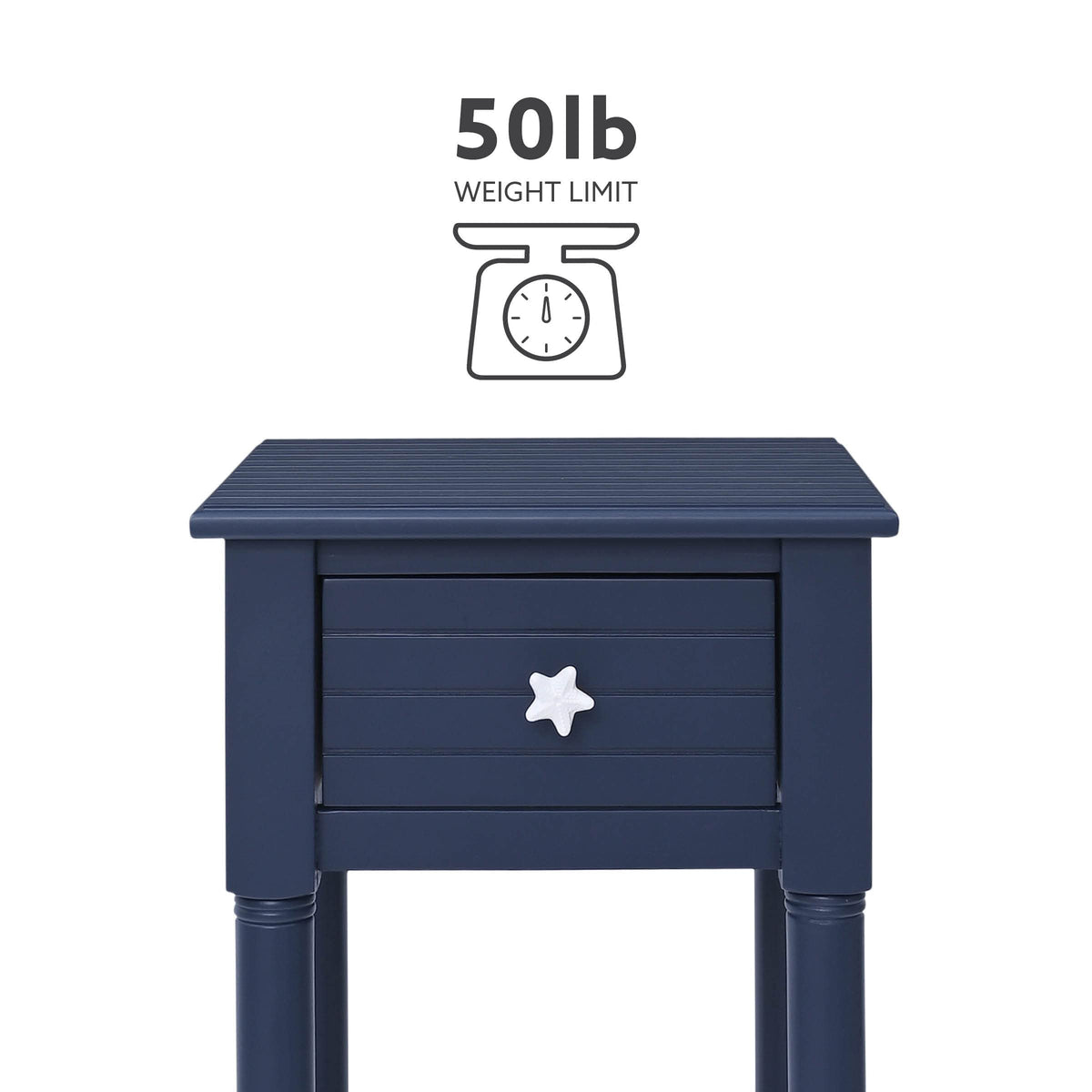 Navy Small Accent Table with Storage X949