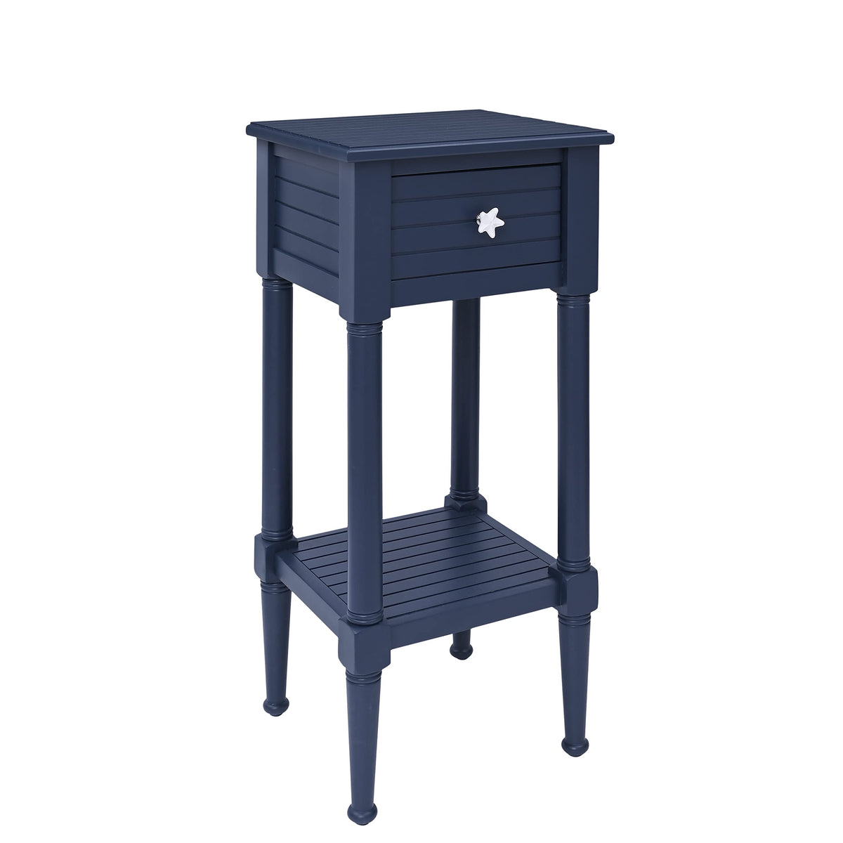 Navy Small Accent Table with Storage X949