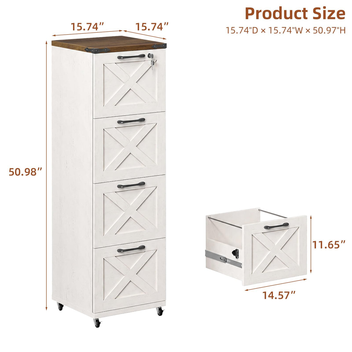 White 4 Drawer Filing Cabinet P487