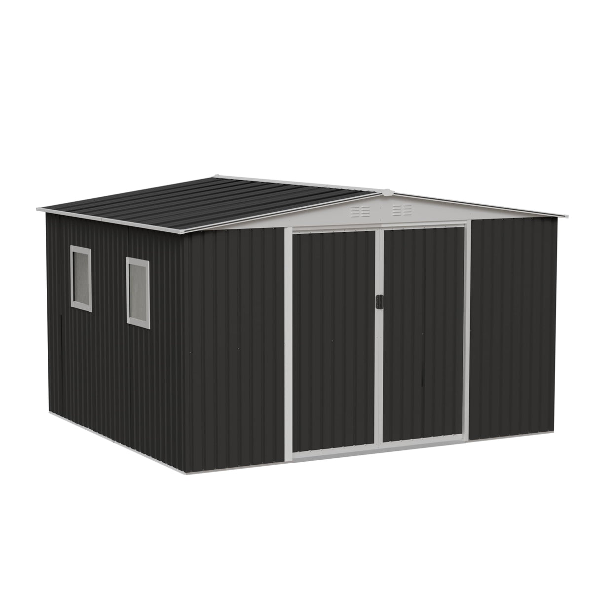 12x10 ft Metal Garden Shed N555