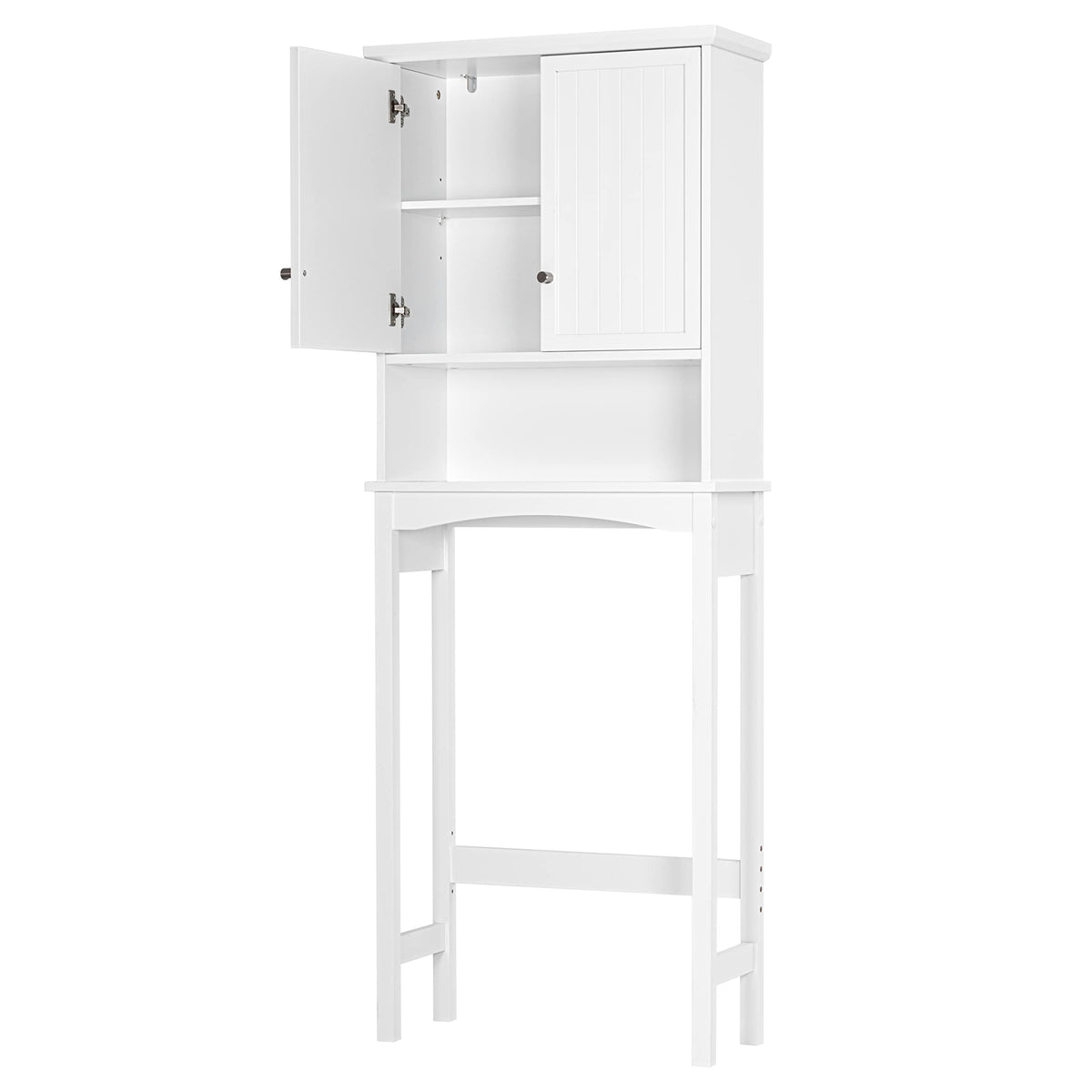 Over the Toilet Storage Cabinet with Doors, Adjustable Shelf, White O12204