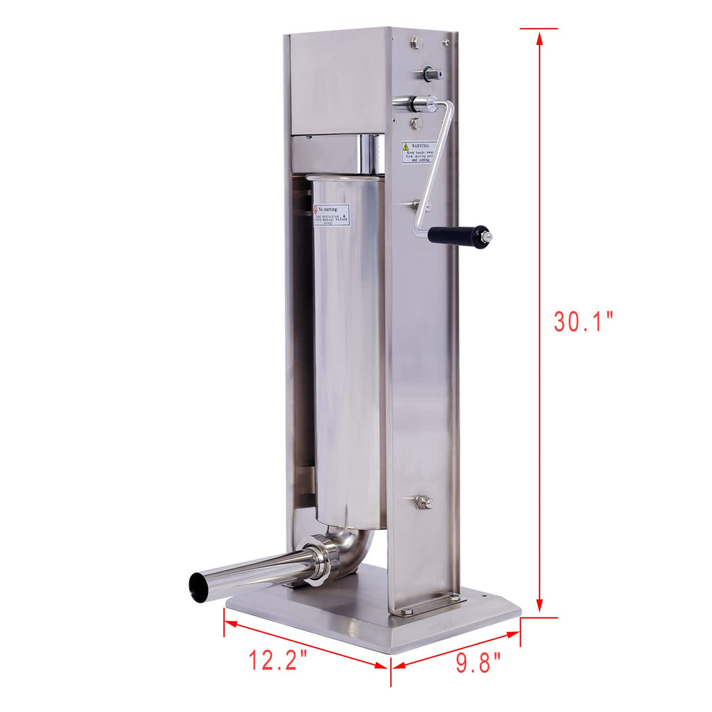Stainless Steel 15 lb Dual-Speed Sausage Stuffer with 4 Nozzles H3542
