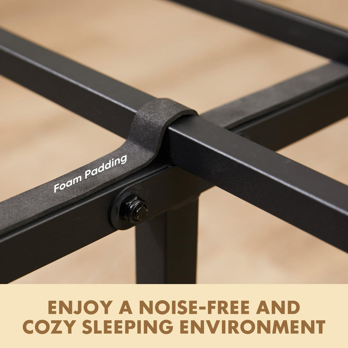 Twin Platform Bed Frame with Wooden Headboard and Footboard K68995