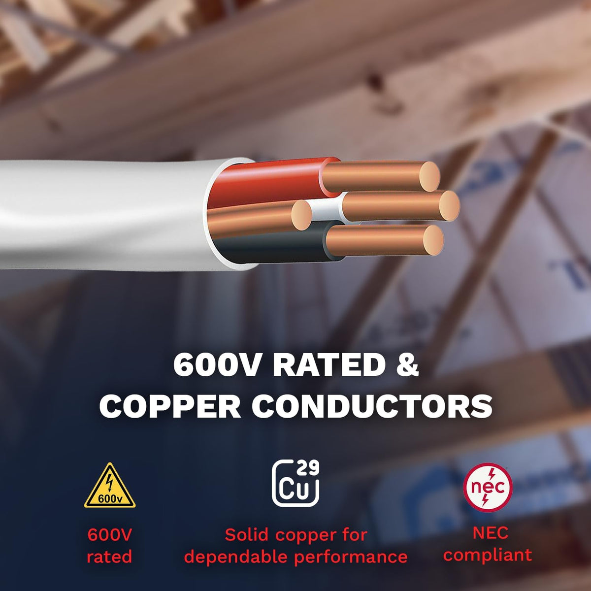 14 Gauge 3 Conductor NM-B Electrical Wire 100 Ft X119469