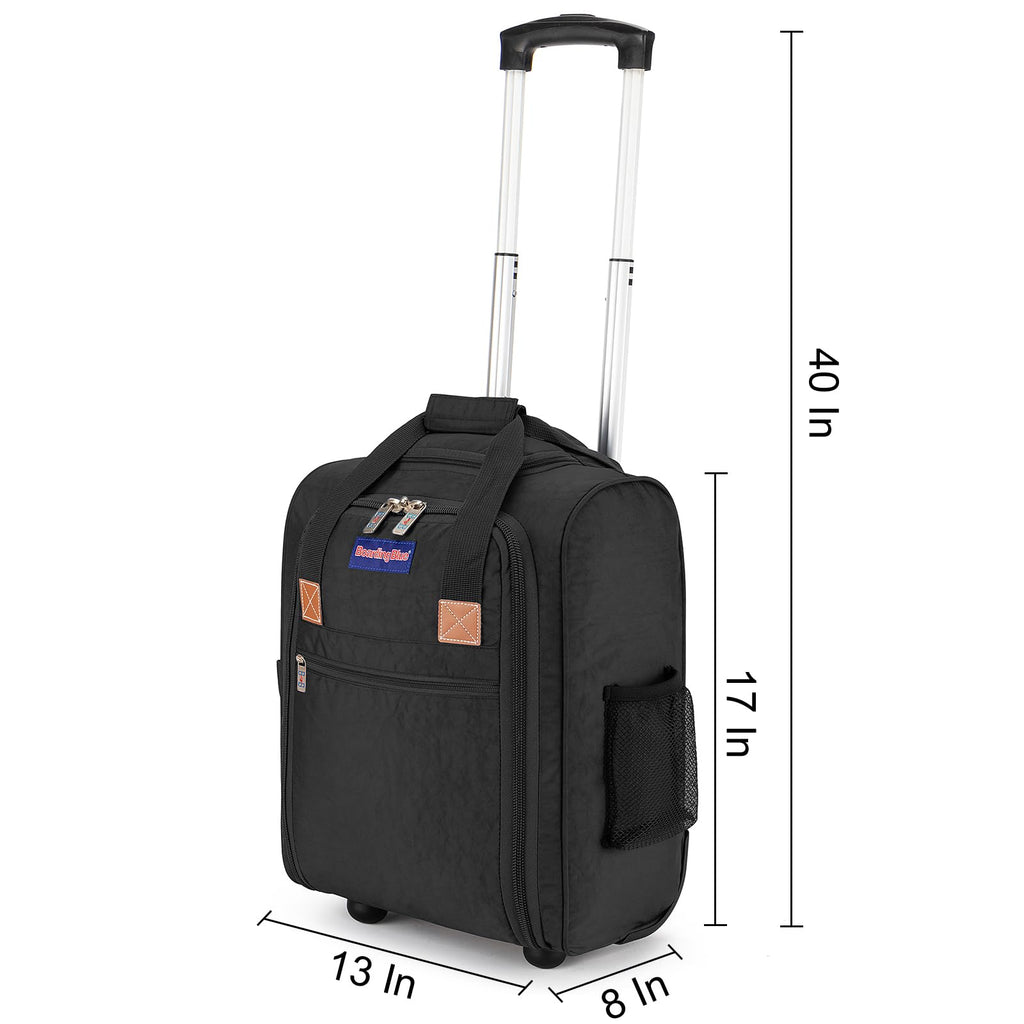 17x13x8 Inches Rolling Underseat Travel Bag Black V94304