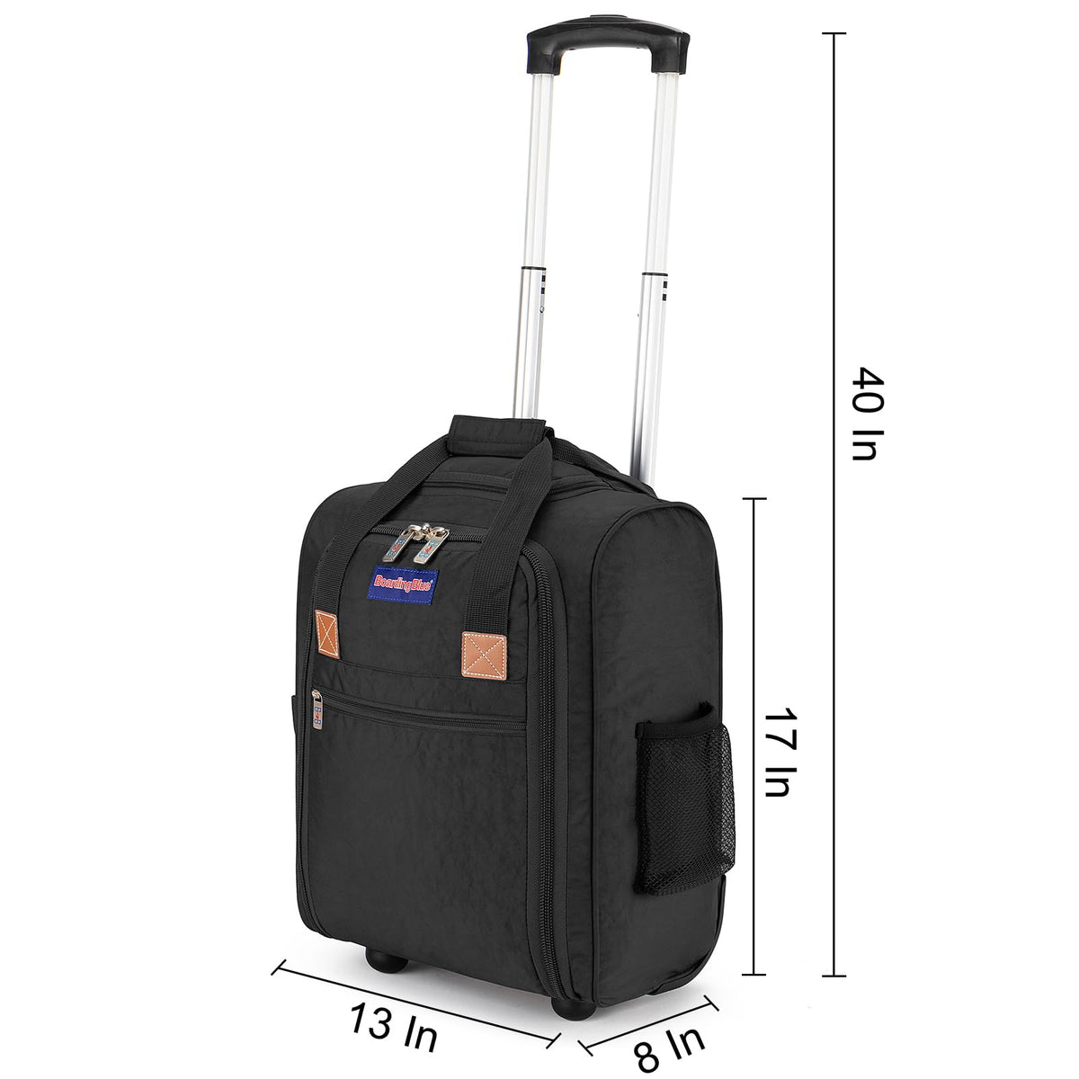 17x13x8 Inches Rolling Underseat Travel Bag Black V94304