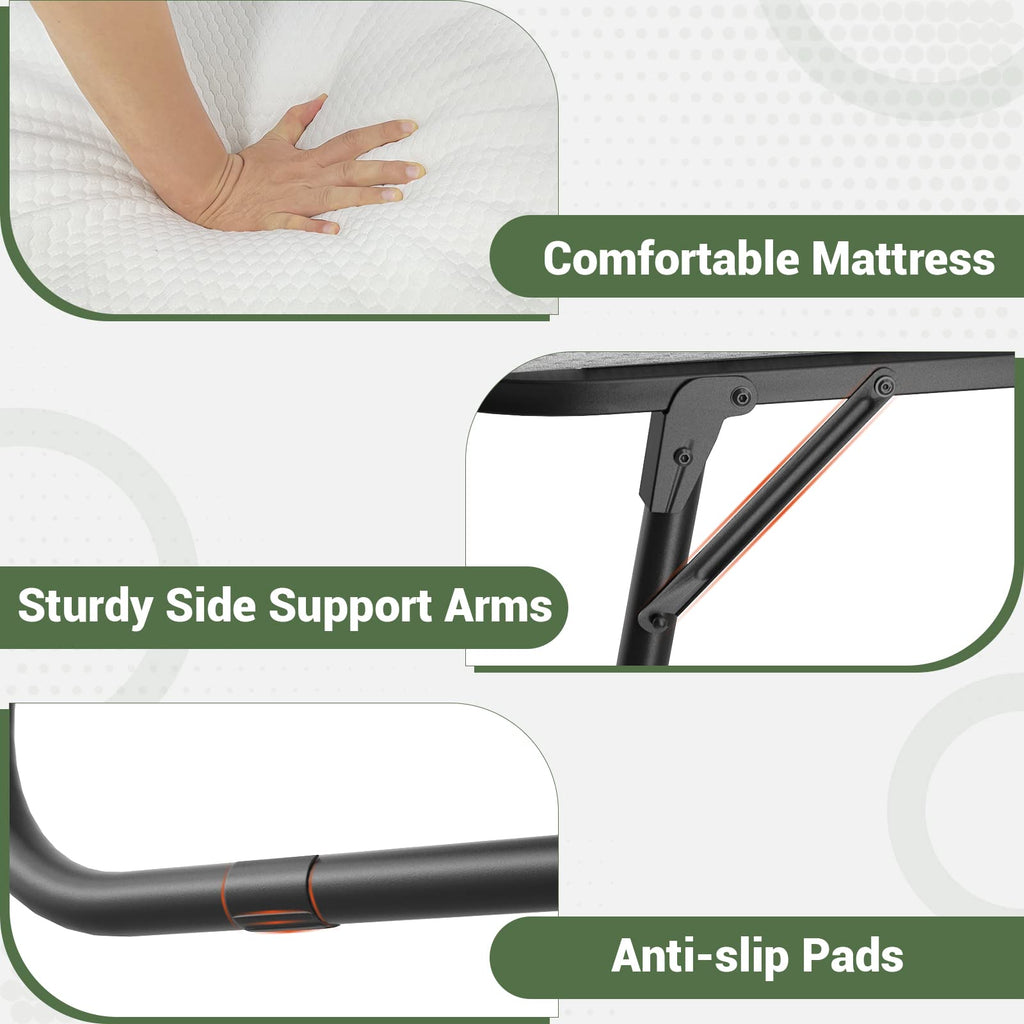 75" x 31" Folding Bed with Memory Foam Mattress C3048