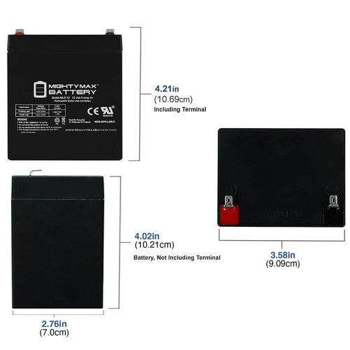 12 Volt 5 AH Rechargeable SLA AGM Battery N200683