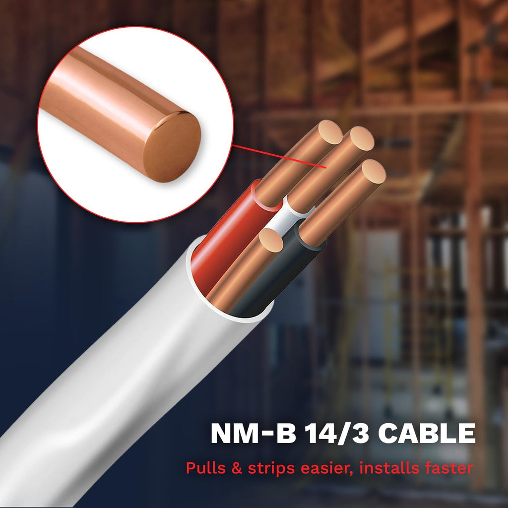 14 Gauge 3 Conductor NM-B Electrical Wire 100 Ft X119469