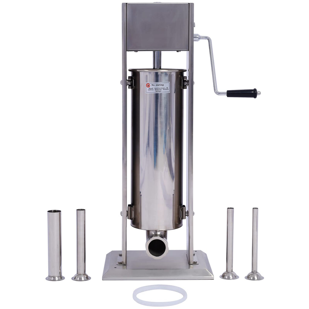 Stainless Steel 15 lb Dual-Speed Sausage Stuffer with 4 Nozzles H3542