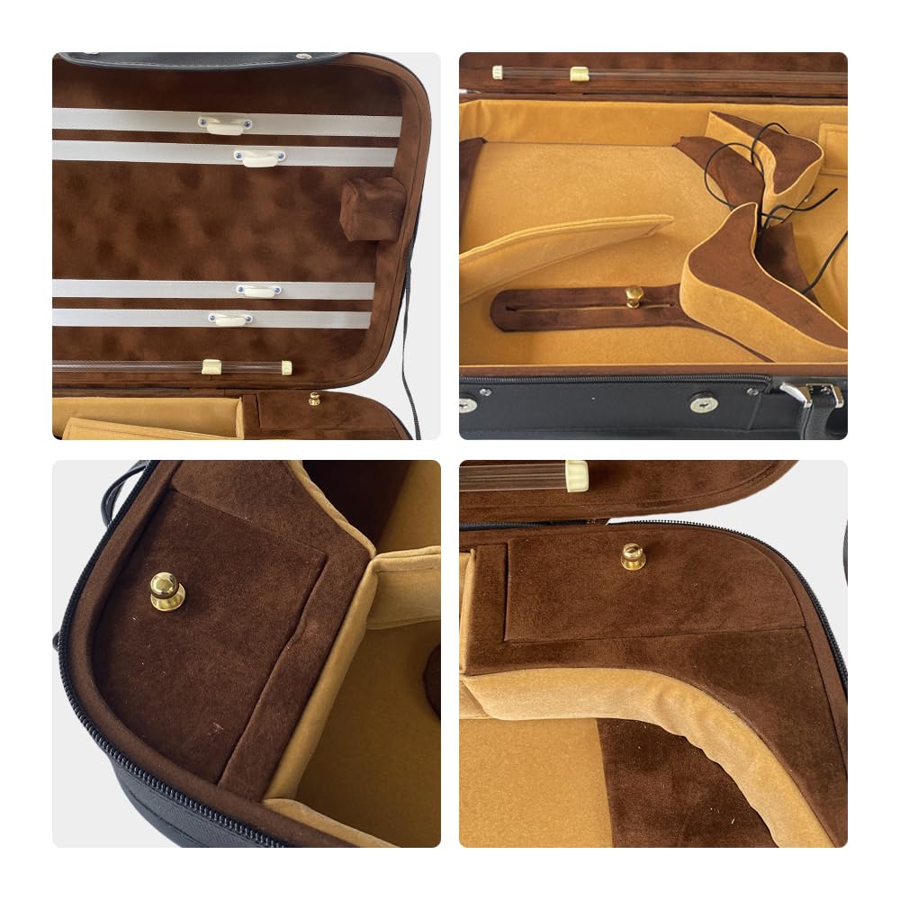 Adjustable Violin Viola Double Case with 4 Bow Holders D621568