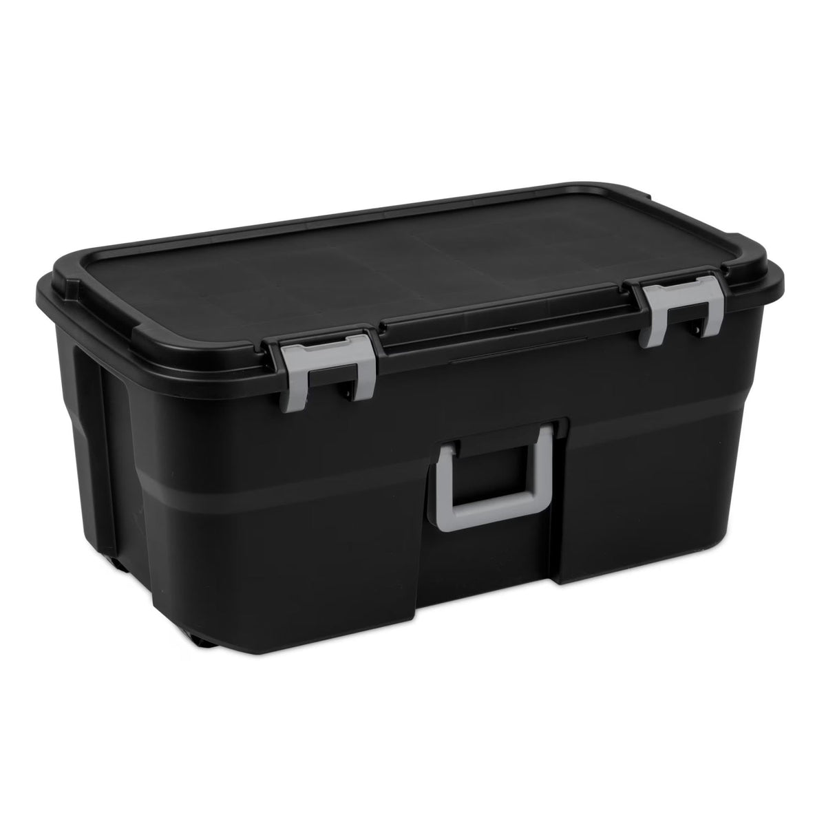 22 Gallon Black Wheeled Plastic Storage Trunk X454822