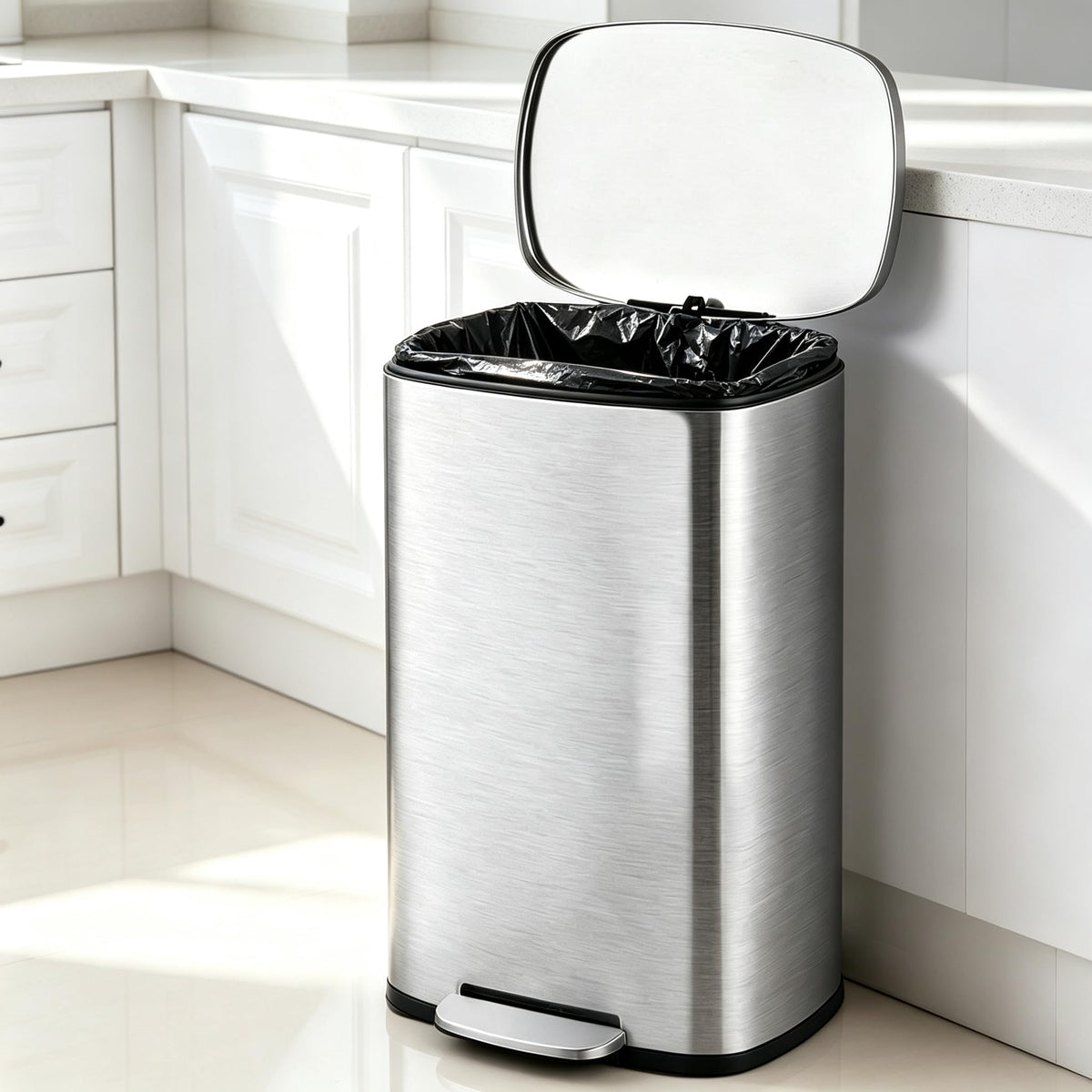 13 Gallon Stainless Steel Step Trash Can Q41142