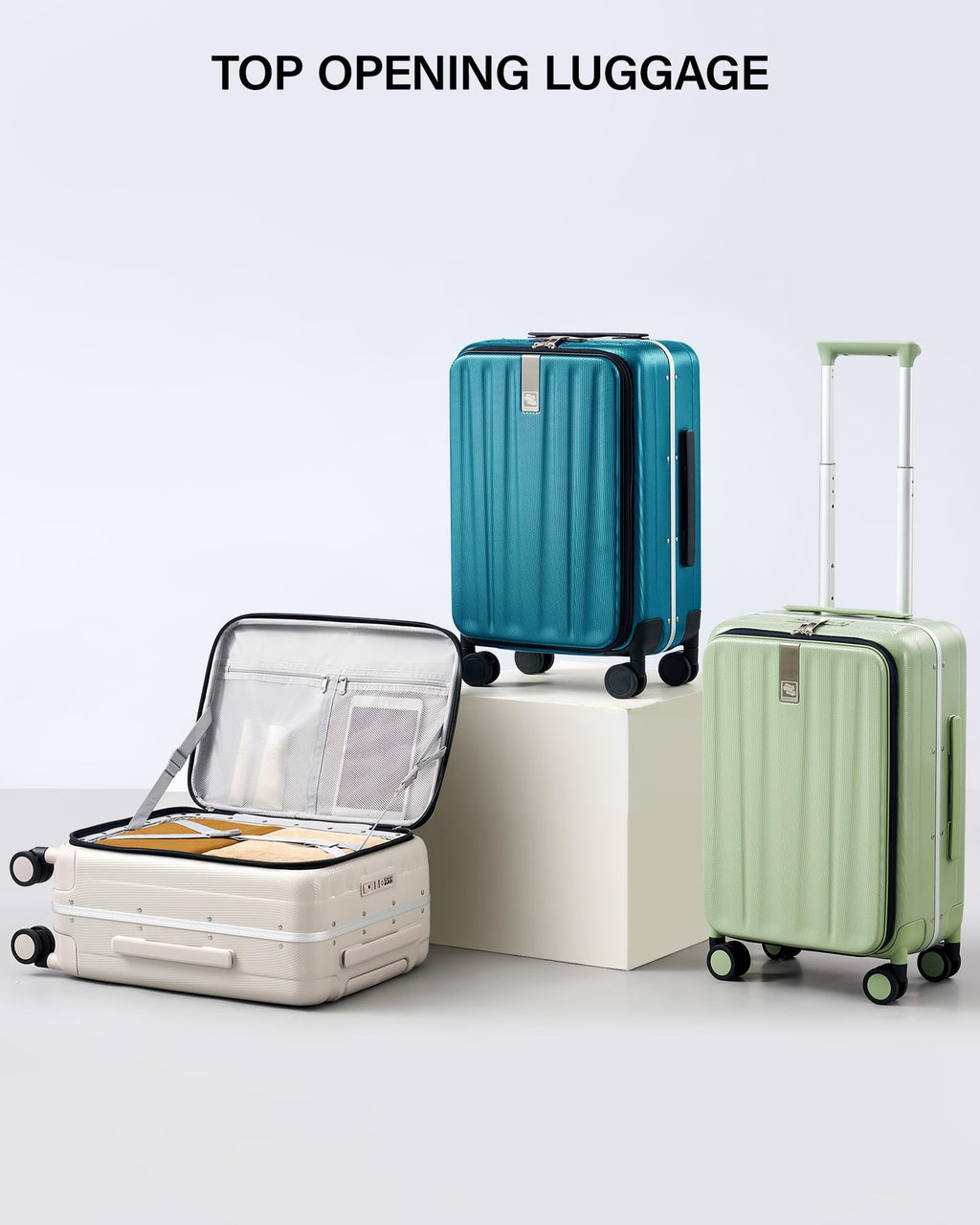 20 Inch Carry On Luggage with Wheels PC Hard Shell Suitcase O485613