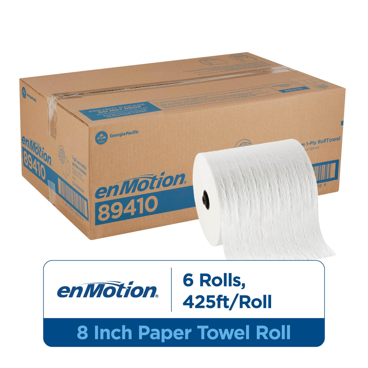 8 in 425 Linear Feet White Paper Towel Roll V1545