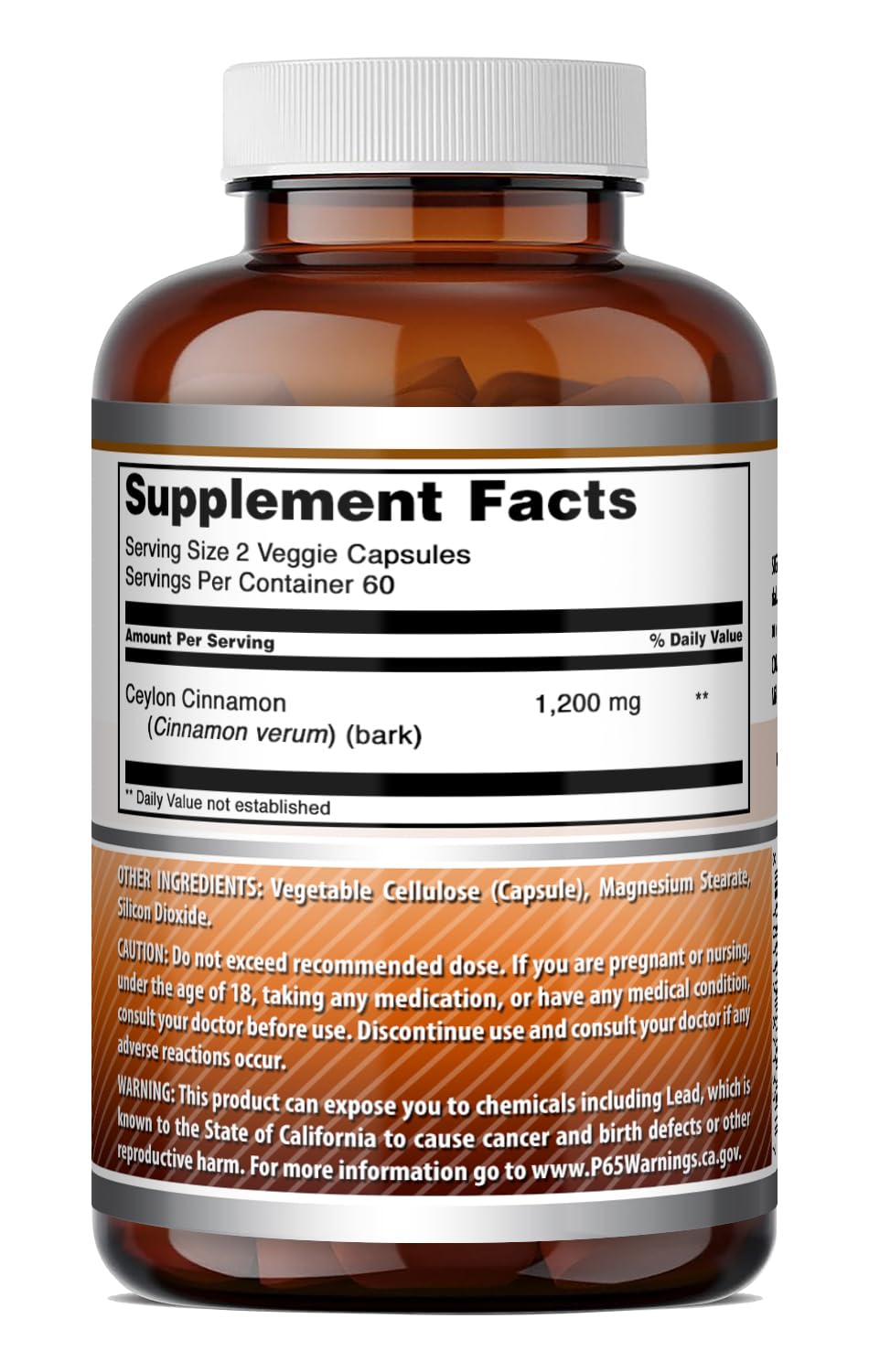 Ceylon Cinnamon 1200 Mg Vegetarian Capsules N6955