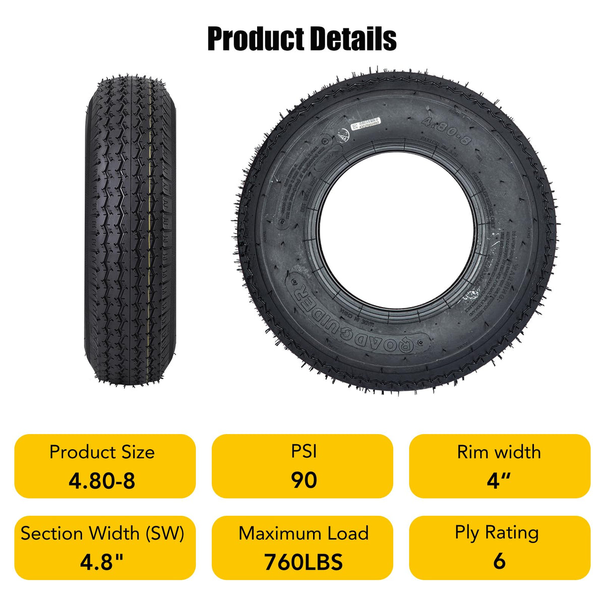 8 Inch Trailer Tires 2 Pack N4079