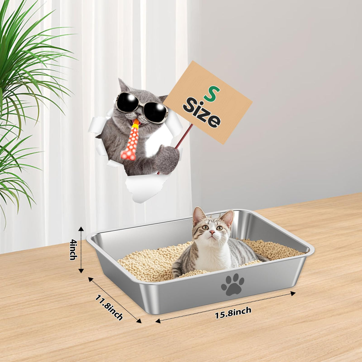 Stainless Steel Cat Litter Box O32965