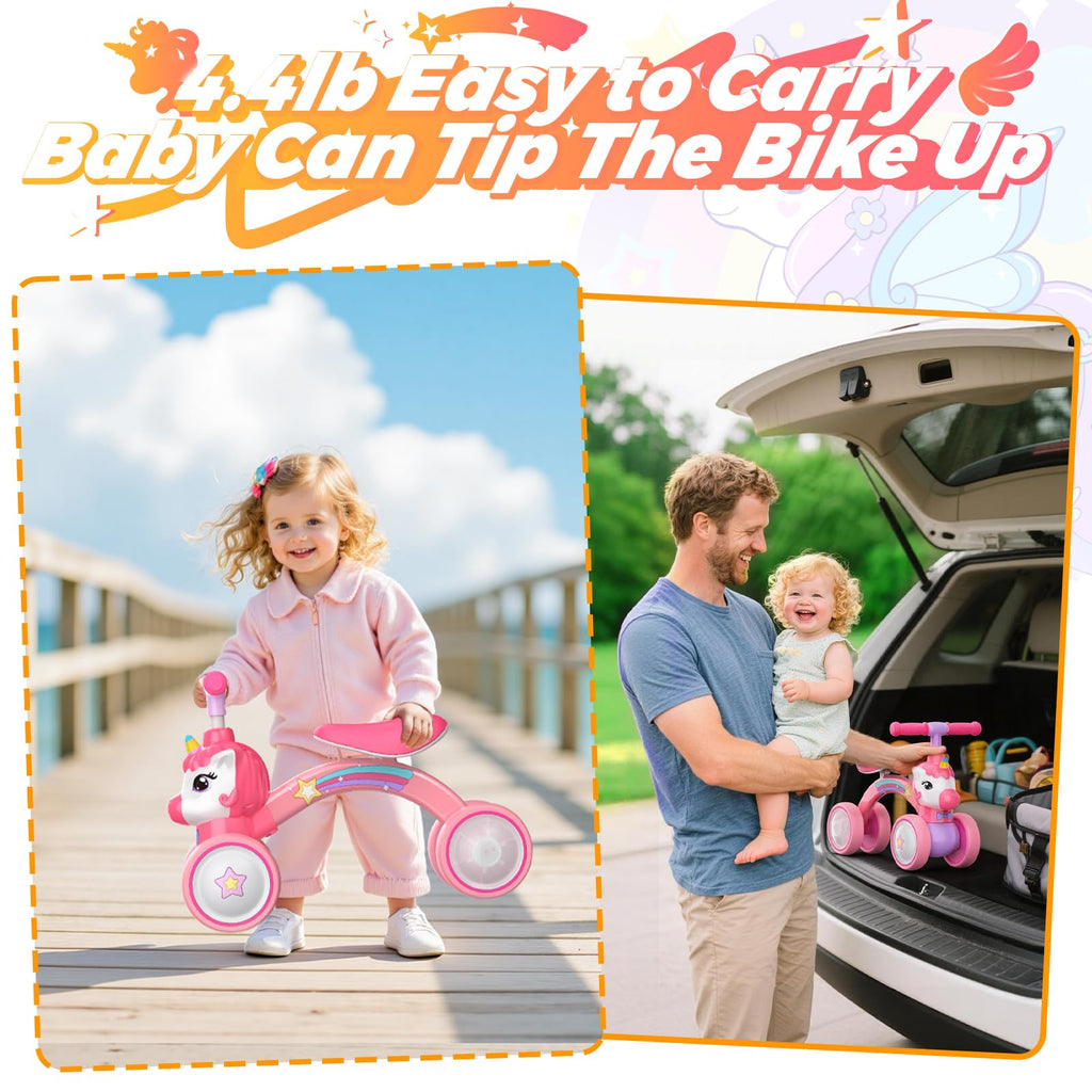 Baby Balance Bike Ride On Toy with Light Up Wheel T272906