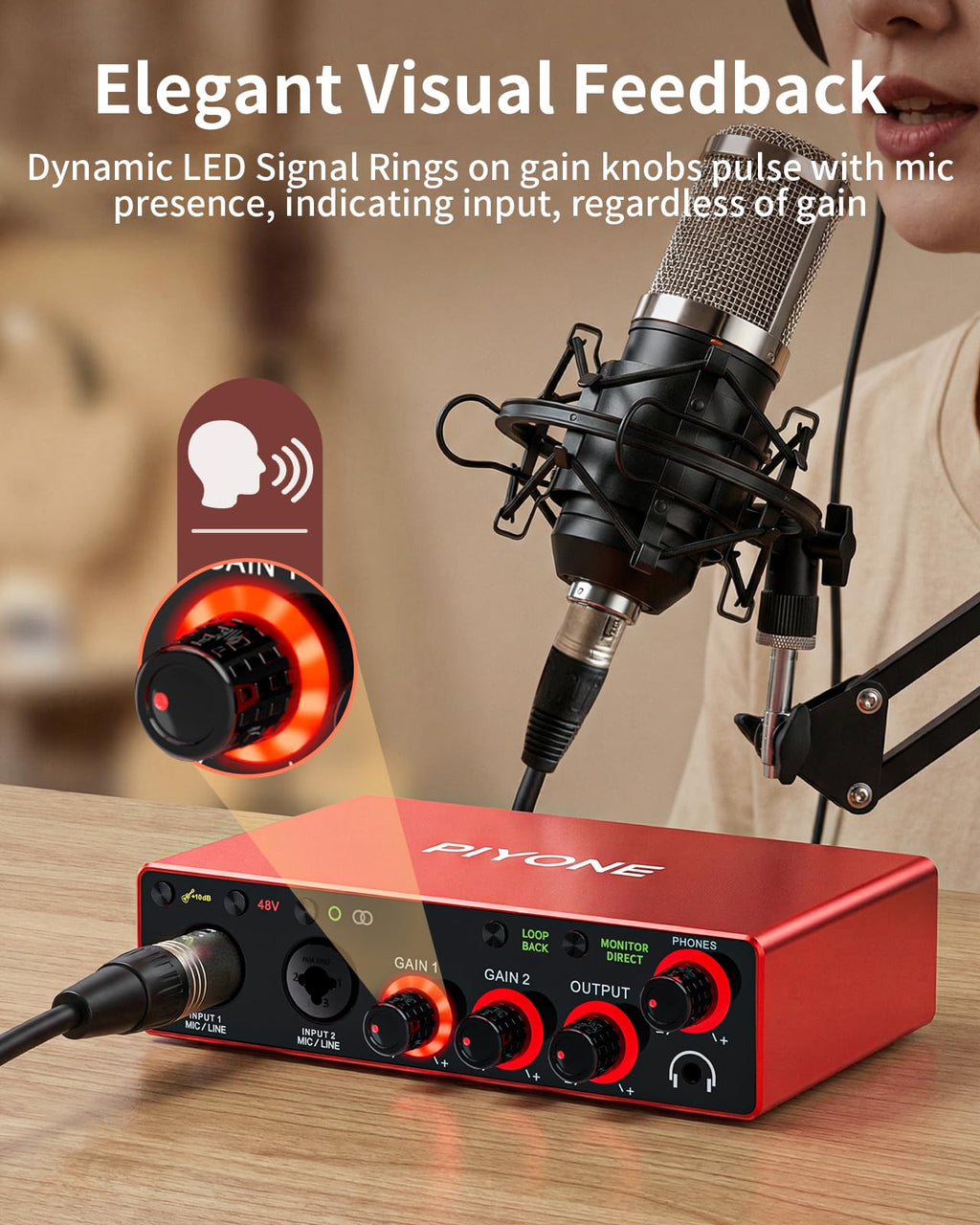 2X2 24-bit/192kHz Audio Interface with XLR/TRS Combo Input V96312
