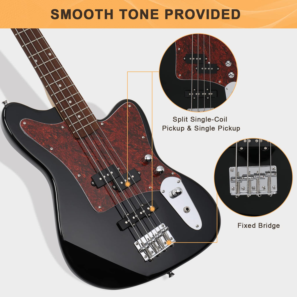 4 String Electric Bass Guitar Beginner Kit with Amp D30202
