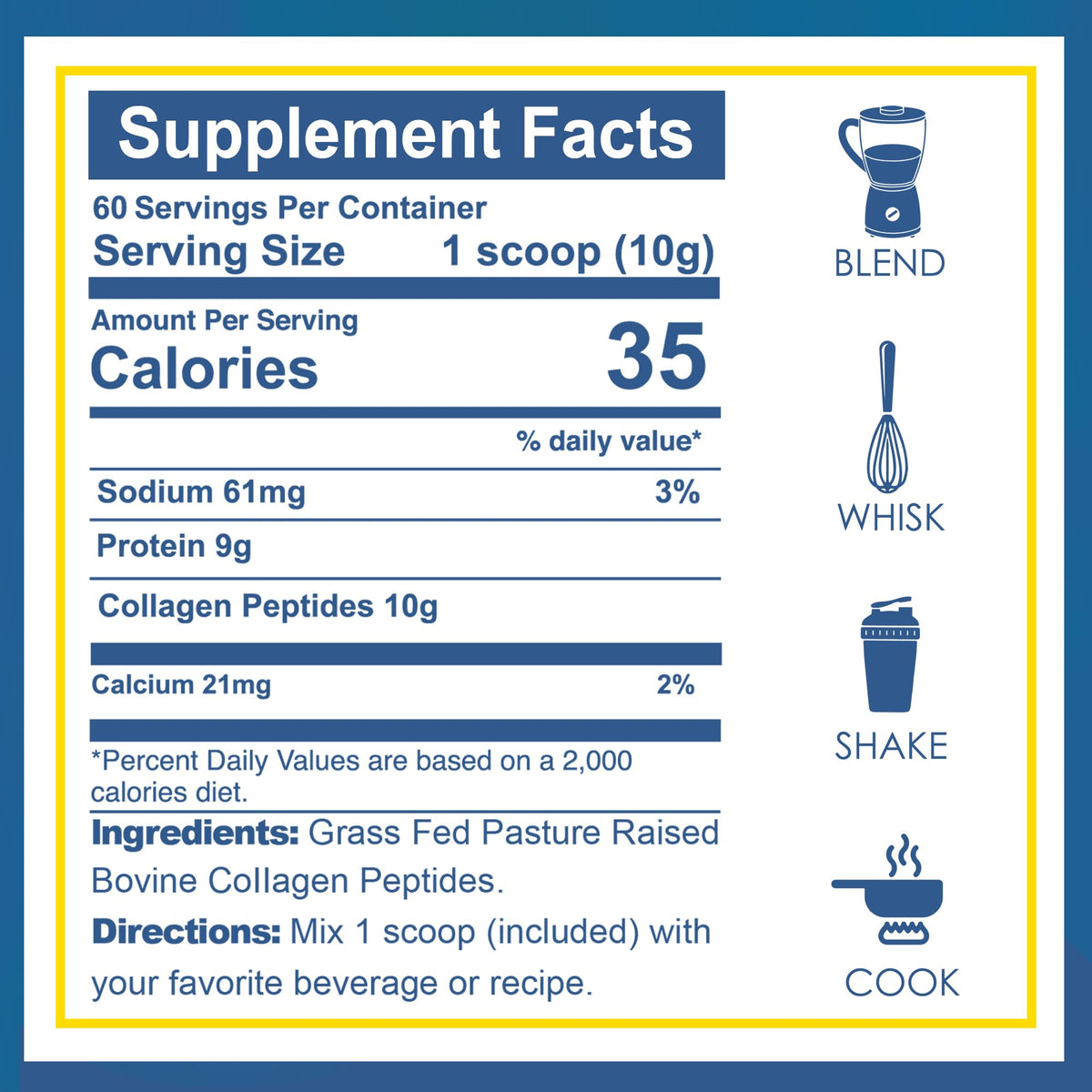 Unflavored Grass-Fed Collagen Peptides Powder 1.32 LBS M753