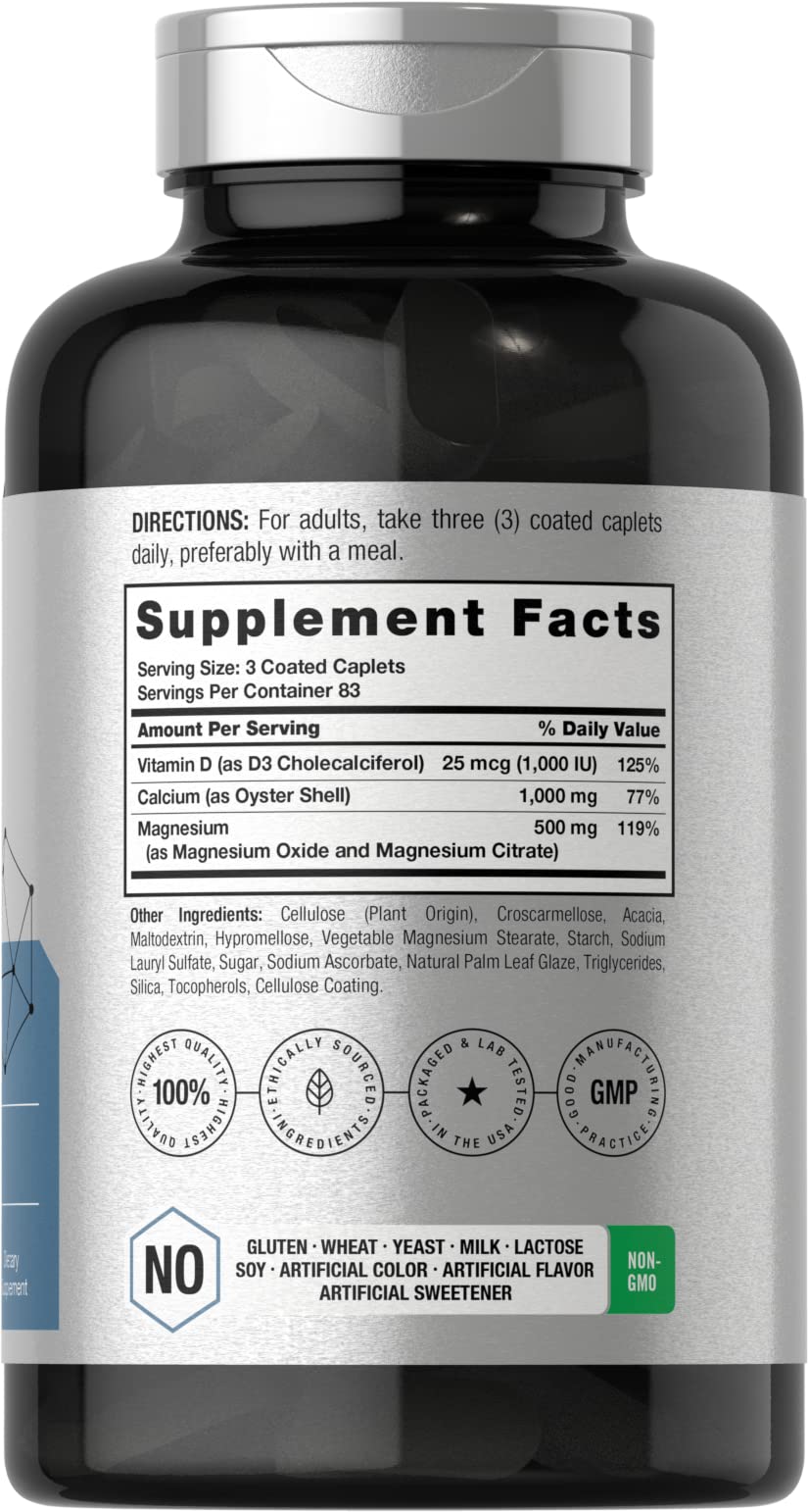 Calcium Magnesium with Vitamin D3 250 Caplets E69909