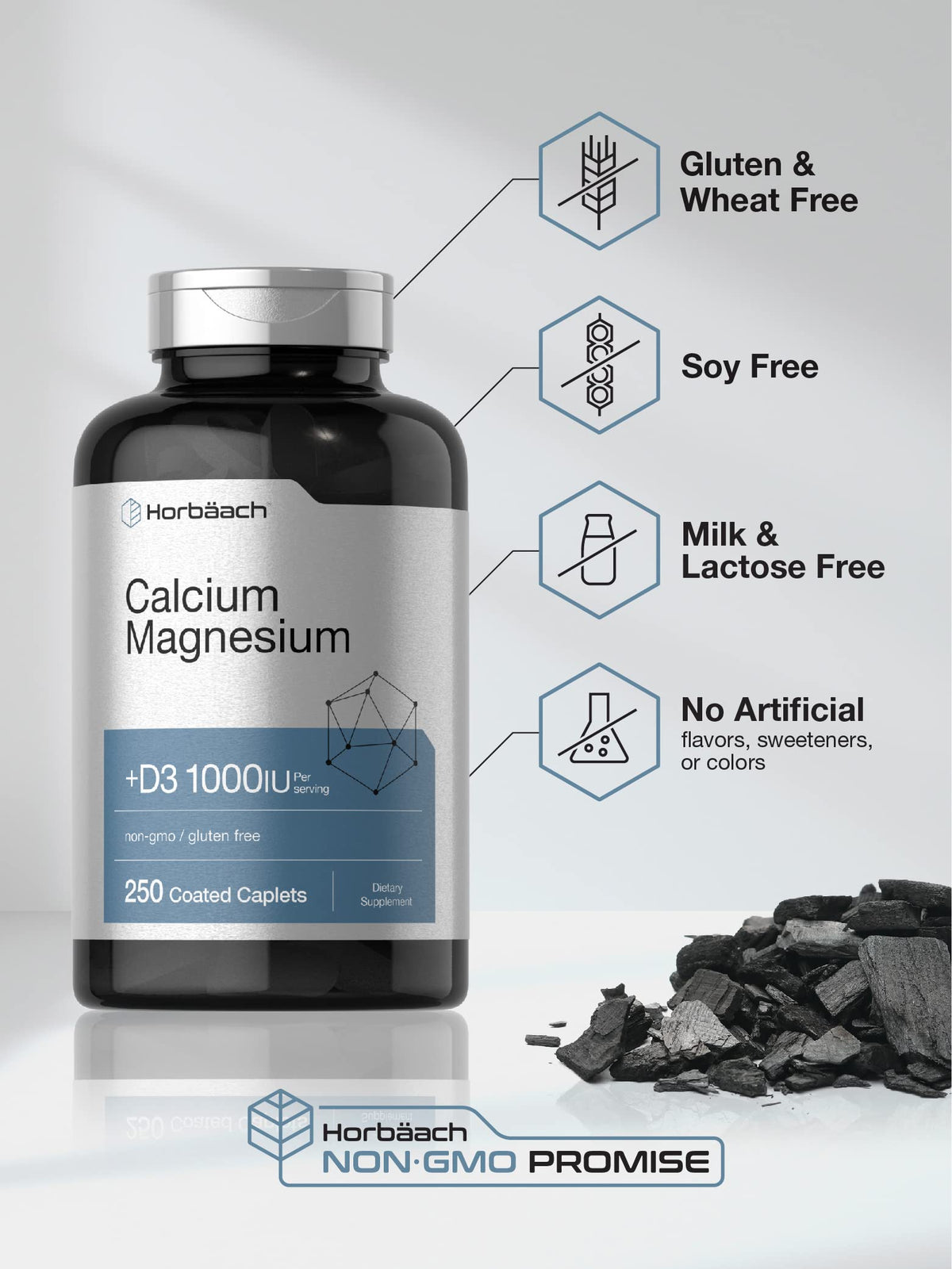 Calcium Magnesium with Vitamin D3 250 Caplets E69909
