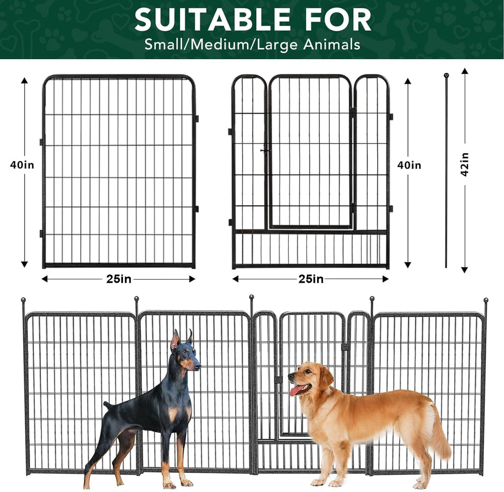16 Panels 40" High Metal Dog Playpen with Gate T732
