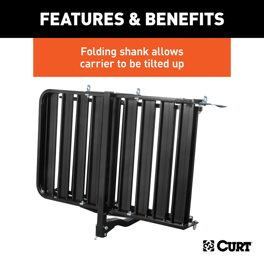 Black Aluminum Hitch Cargo Carrier with Ramp N46806